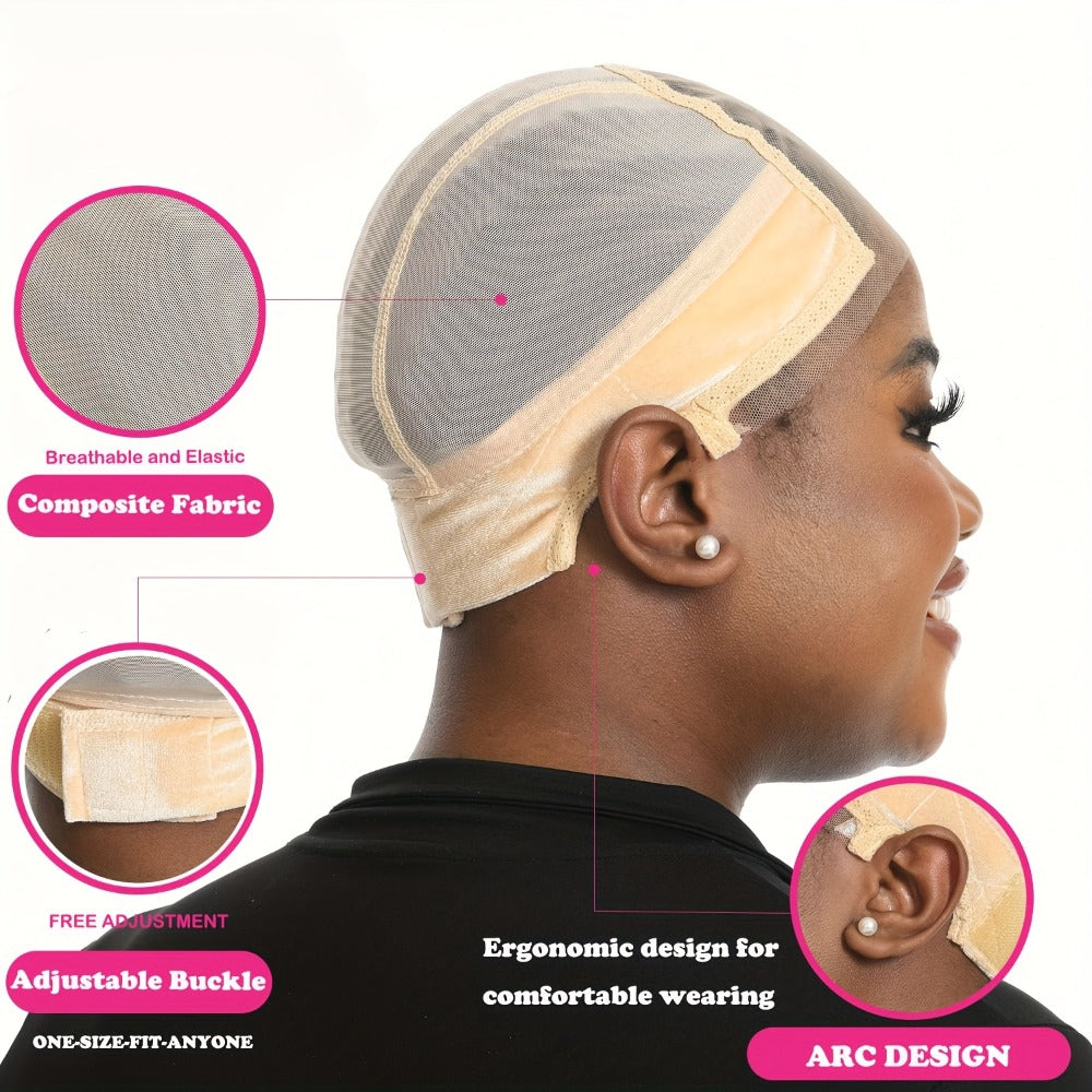 Transparent Lace Wig Cap 4x5 with Ear Cutouts Adjustable Non-Slip Soft Breathable for Women | 6 Colors Brown Blonde Black 613 | Daily Wear Secure Fit Wig Base - product image 5