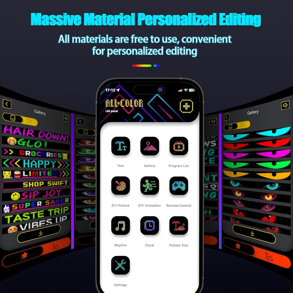 LED Scrolling Sign App Controlled Flexible LED Matrix Display Panel Programmable Animated Text for Car Home Party Birthday Holiday Decoration - Multiple Sizes - product image 14
