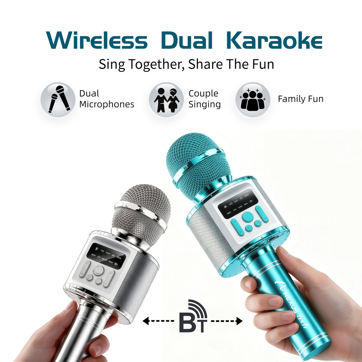 Wireless Karaoke Microphone Speaker with LED Lights and Fun Voice Changer - Portable Singing Mic, Perfect for Holiday Parties, Christmas Family Gatherings, New - product image 18