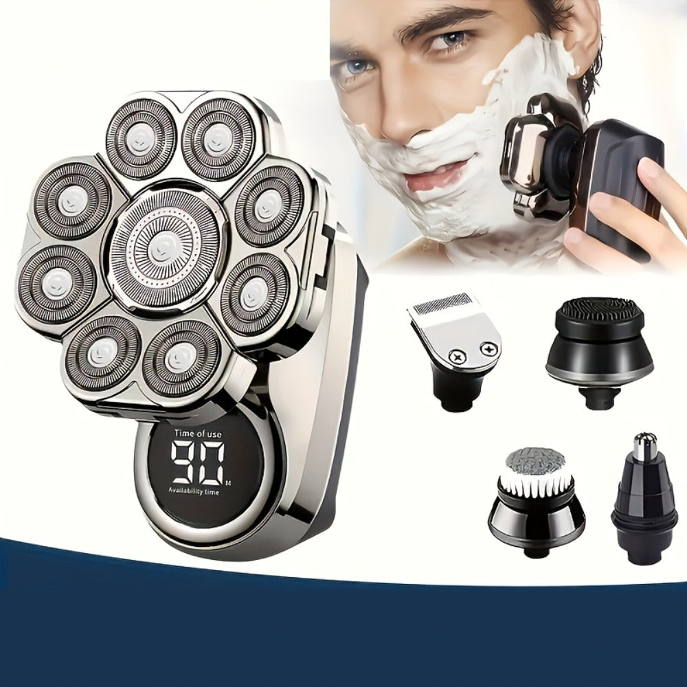 9D Electric Head Shaver for Bald Men – 5-in-1 Cordless Rechargeable Bald Head Razor & Grooming Kit for Home and Travel - product image