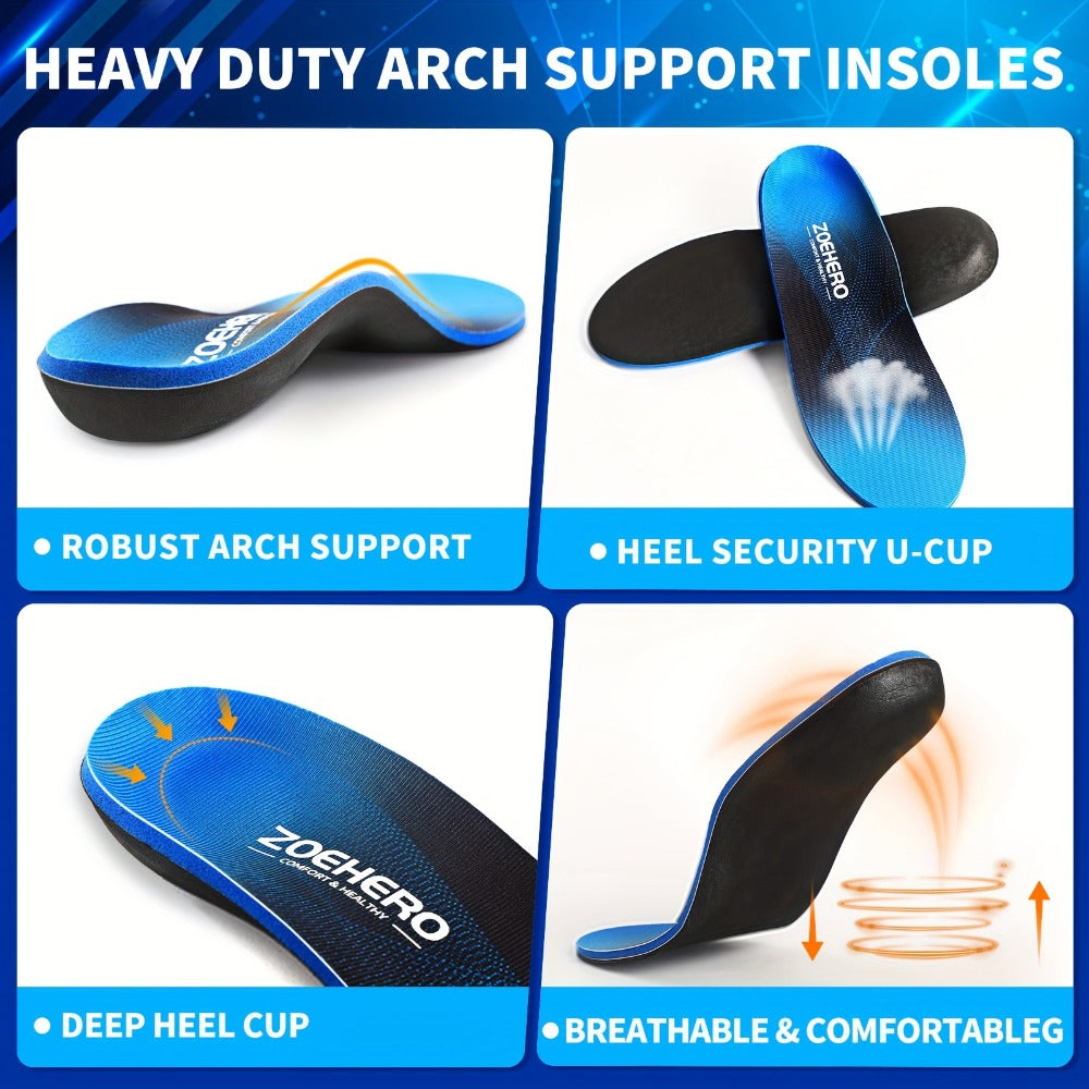Heavy Duty Arch Support Insoles – High-Density PU Foam, Deep Heel Cup, Shock Absorbing for Work Boots, Hiking, Sports & Standing All Day | Men & Women - product image 4