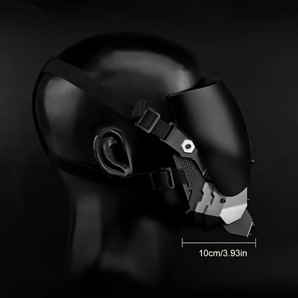 Breathable Sci-Fi Half Mask for Halloween Cosplay Rave Bar Club Music Festival Photo Prop Cool Gift | Cyberpunk Futuristic Face Mask for Men & Adults