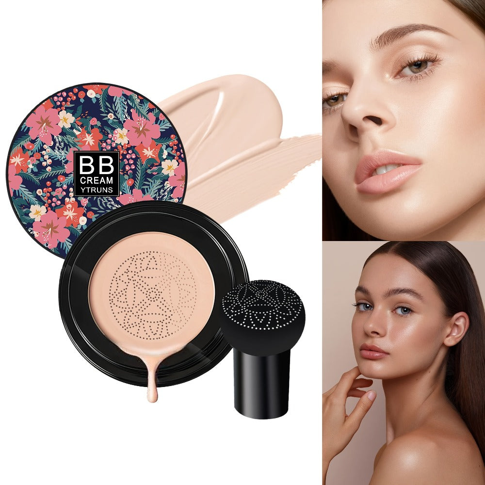 Air Cushion Foundation Full Coverage Moisturizing Lightweight Long-Wear Dewy Radiant Finish with Mushroom Sponge Applicator Buildable Coverage for All Skin Types Ivory White Natura - product image