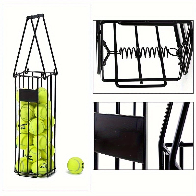 Tennis Ball Picker Up Tube | Stainless Steel Quick-Release Portable Ball Retriever for Tennis Pickleball Training, No-Bend Ball Collector Hopper for Court Home - product image 2