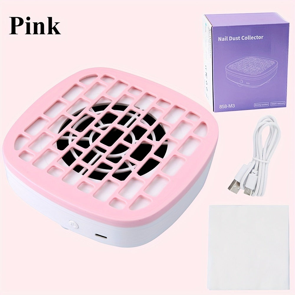 Nail Dust Collector Desktop USB Electric Nail Vacuum Fan Powerful Suction Powder Removal Machine with Filter for Manicure Nail Drill Salon Home Use White Pink Blue Purple - product image 5