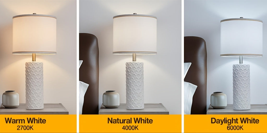 Ceramic Table Lamp – Modern Farmhouse Bedside Lamp with Drum Shade, 3 Color Temperature, Knob Switch, 9W LED Bulb Included, Rustic Nightstand Desk Light for Bedroom Living Room Off - product image 13