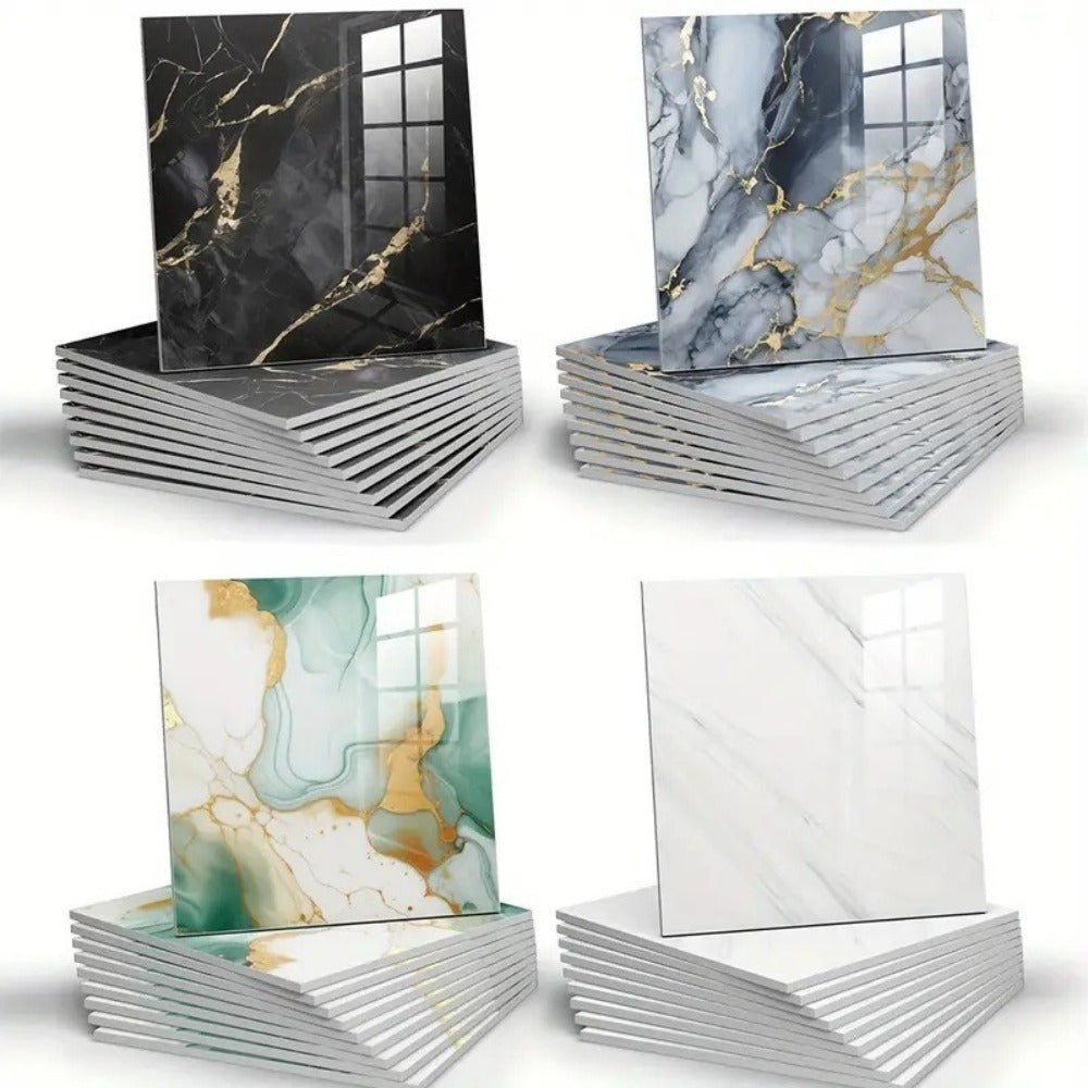 Self-Adhesive PVC Marble Tile Stickers 20pcs 30x30cm Waterproof Wall Panels for Bathroom Kitchen Living Room Backsplash Decor - product image 10