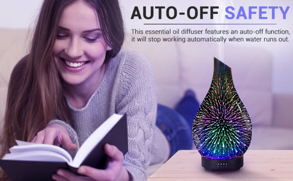 Essential Oil Diffuser Glass Ultrasonic Cool Mist Aromatherapy Diffuser – 4.06 oz Quiet Waterless Auto Shut-Off, 4 Timer Settings, 7 Color Night Light, Home Office Bedroom Use (Sil - product image 12