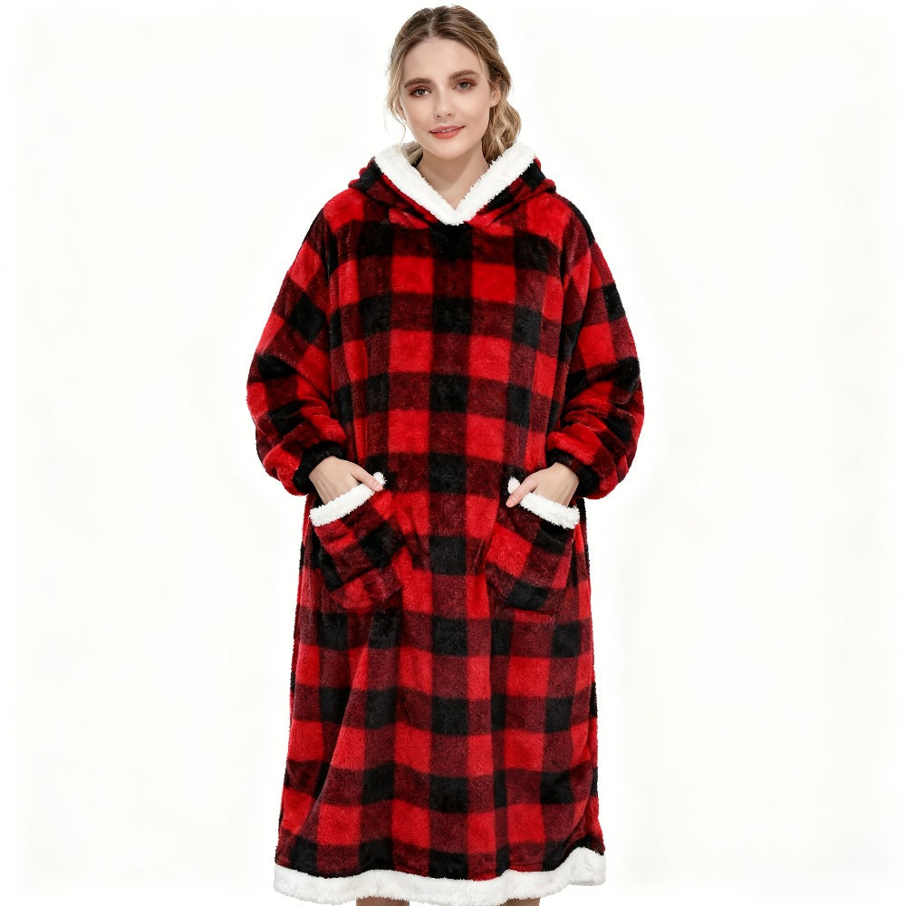 Hooded Wearable Blanket – Double-Sided Flannel Suede Hoodie Blanket for Women & Men, 500gsm Oversized Warm Cozy Sweatshirt - product image 2