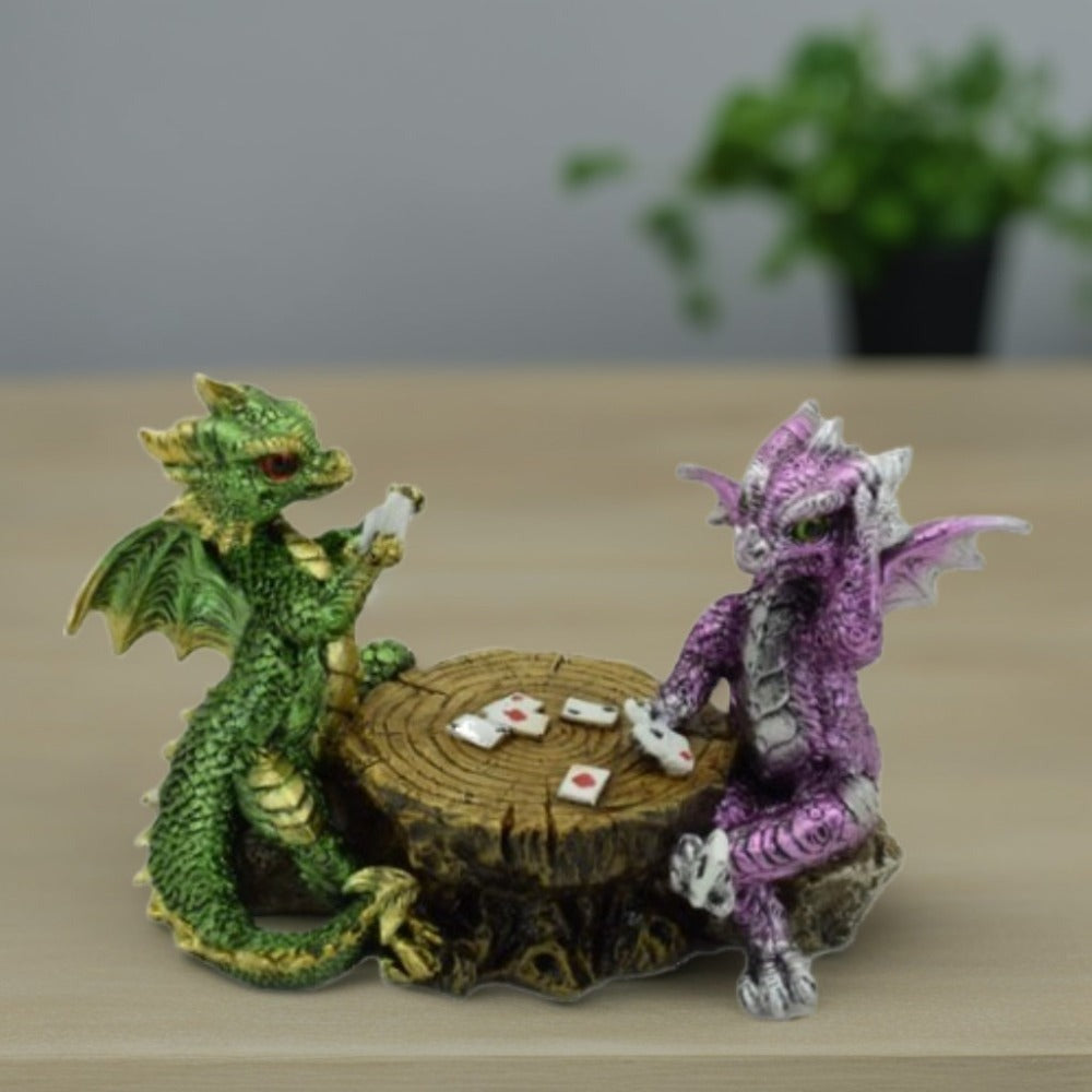 Dragons Playing Chess Figurine – 6.5" Decorative Polyresin Dragon Statue Sculpture for Home, Office & Bookshelf Decor, Unique Collectible Gift for Housewarming, Birthday & Holiday - product image 3