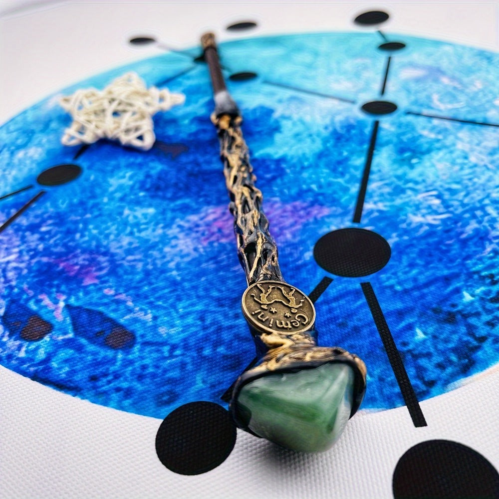 Handmade Astrology Wand All 12 Signs Aries Taurus Gemini Cancer Leo Virgo Libra Scorpio Sagittarius Capricorn Aquarius Pisces Cosplay Party Decor Birthday Gift | Zodiac Crystal Magic Wand with Gift Box