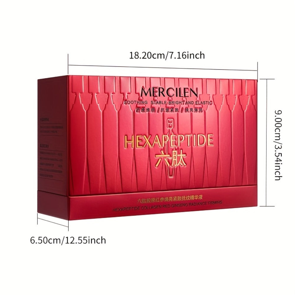 Red Ginseng 6-Peptide Collagen Face Serum Hyaluronic Acid Ceramide Squalane Brightening Moisturizing Anti-Aging Fast Absorbing Non-Greasy Travel Portable 30 Pcs Mercilen - product image 5