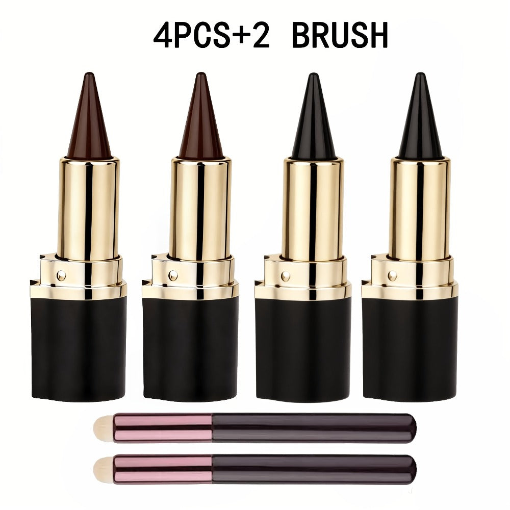 Waterproof Gel Eyeliner Stick 2 or 4PCS 24-Hour Long-Lasting Matte Fast-Drying Non-Smudge Eye and Lip Liner with Brush - Black Brown Everyday Party Makeup Women - product image 9