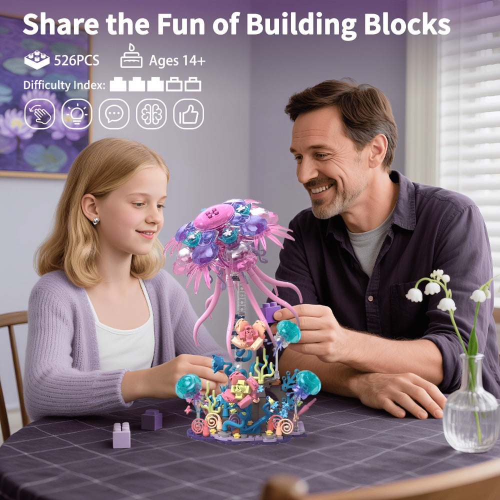 DIY Ocean Brick Assembly Kit for Adults & Teens, Aesthetic Desk Shelf Decor Display, Unique Creative Gift for Valentine's Day Birthday Christmas Halloween - product image 4