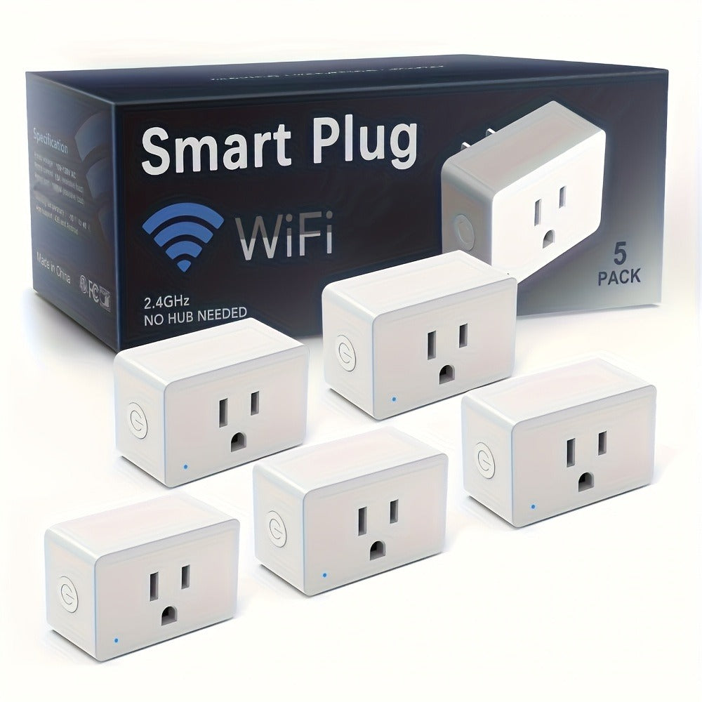 Smart Plug WiFi 15A with Timer Group Control App Remote Works with Alexa Google Home SmartThings Home Assistant Compatible Space-Saving Design 2 Pack 5 Pack - product image 5
