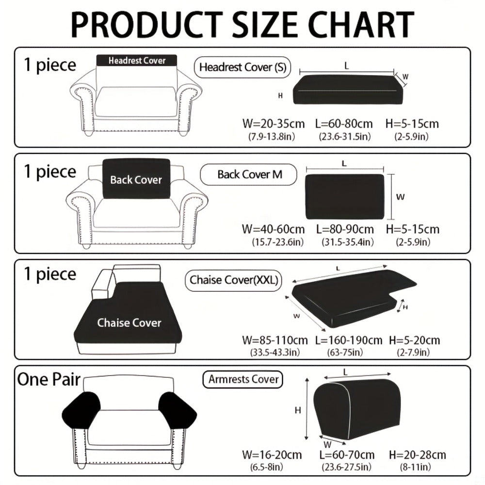 Sofa Cover Stretch Slipcover Universal Fit - Elastic Non-Slip Couch Cover Pet Friendly Machine Washable | Sofa Seat Cover Armrest Back Chaise Protector for Living Room Deep Gray Ho - product image 14
