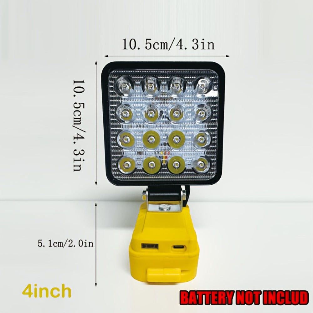 LED Work Light Compatible with DeWalt 20V Battery - 18W/84W Adjustable Floodlight, 4/8 Inch Portable Jobsite Light with USB & Type-C Ports, Angle Adjustable for Camping Automotive  - product image 8