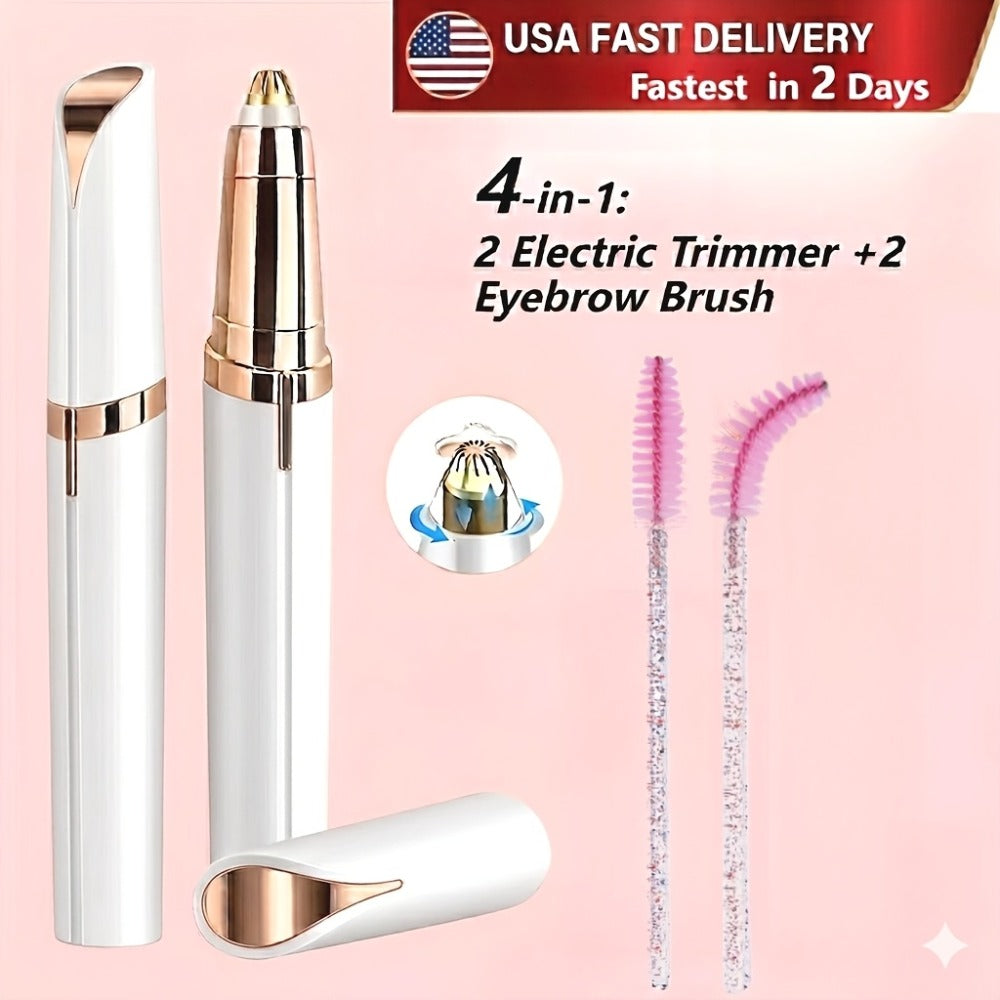 Electric Eyebrow Trimmer for Women 2 Pack, USB Rechargeable Painless Precision Eyebrow Razor Pen, Portable Hair Remover for Face Lip Leg Armpit – Pink White Colorful - product image 5