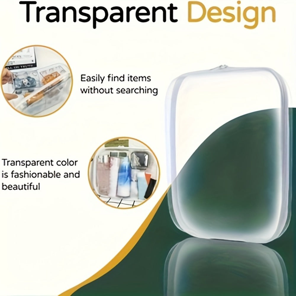 Clear Hard Shell Storage Bag Set 6Pcs Transparent Zippered Makeup Organizer Pouch Hard Plastic Pencil Case Travel Toiletry Bag Small Medium Large Sizes Multi-Purpose - product image 8