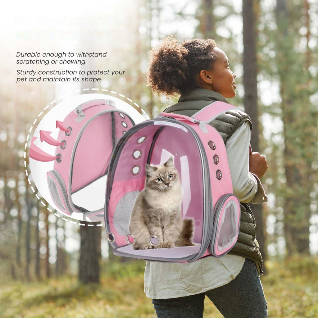 Cat Carrier Backpack Transparent Space Capsule – Portable Breathable Pet Travel Bag for Cats & Small Dogs, Panoramic Window Outdoor Going-Out Backpack with - product image