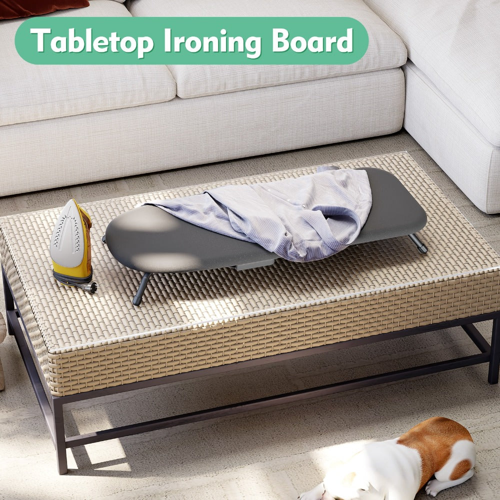 Tabletop Ironing Board Portable with Iron Holder & 2 Heat-Resistant Covers, Compact Small Ironing Board Metal Frame Non-Slip Feet for Home Travel Apartment Dorm, Space-Saving Deskt - product image 8