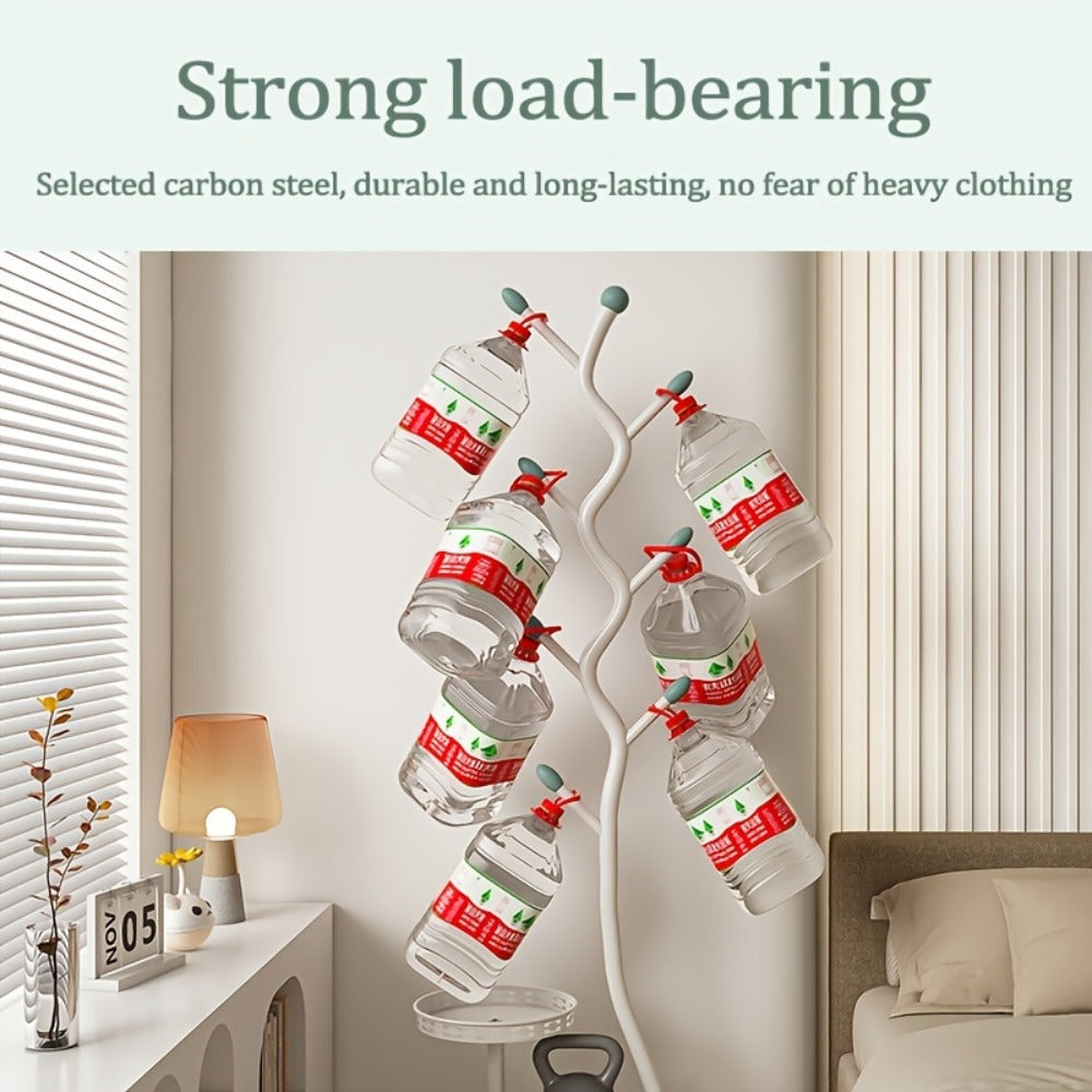 Clothes Rack Freestanding Metal with Shelf - Heavy Duty Garment Rack for Bedroom, Entryway & Closet, Vertical Coat Stand with Bottom Shelf for Coats, Hats, Scarves, Bags | White, B - product image 8