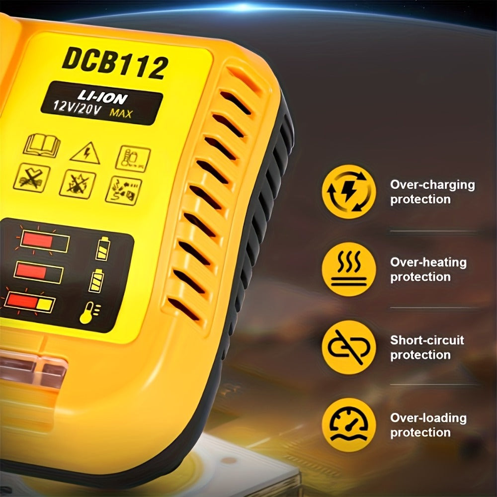 Fast Battery Charger for DeWalt 12V 20V 60V MAX Compatible with DCB120 DCB126 DCB200 DCB201 DCB208 DCB606 DCB609 DCB612 Rapid Charger for DeWalt Cordless Power Tool Batteries - product image 6