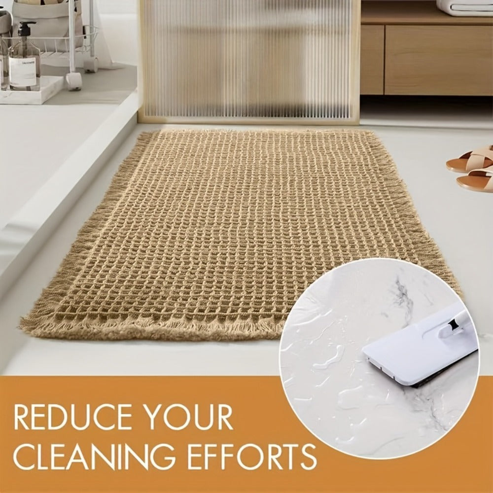 Non-Slip Bath Mat with Tassels Super Absorbent Ultra Soft Machine Washable Bathroom Rug with Anti-Skid Backing 2 Sizes - product image