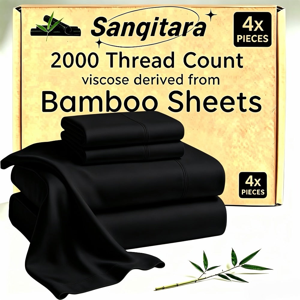 Cooling Fitted Sheet Bamboo Blend Ultra-Soft Deep Pocket Bed Sheet for Hot Sleepers Twin Full Queen King Size Machine Washable Breathable Cooling Bedding White Black Gray Navy Purp - product image 7