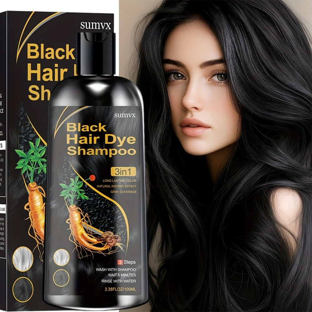 Gray Hair Coverage Shampoo 3-in-1 Natural Plant Formula – Long-Lasting Color, Deep Moisturizing, Gentle Non-Irritating Plant-Based Hair Dye Shampoo in Brown, Chestnut Brown & Black - product image 3