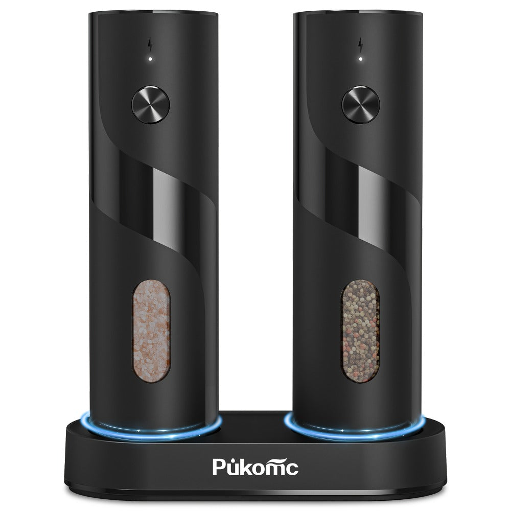 Electric Pepper Grinder Set USB-C Rechargeable with LED Light Ceramic Core Adjustable Coarseness One-Hand Automatic Salt Pepper Mill Kitchen Gift for Home Cooking Camping BBQ - product image 3