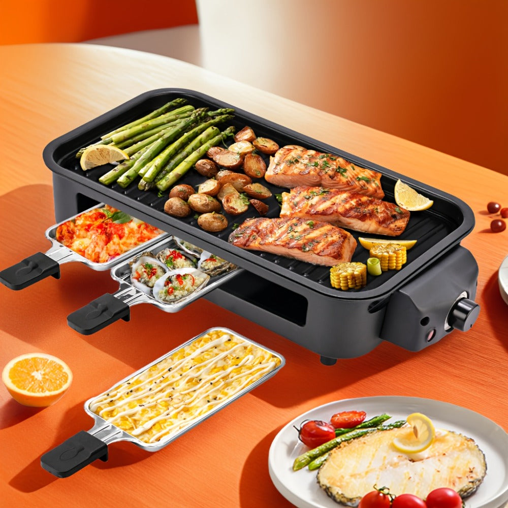 Indoor Electric Smokeless Grill 1500W – Raclette Table Grill with 3 Mini Pans, 16x9" Non-Stick Detachable Plate, Dishwasher Safe, Portable for Home Kitchen - product image 5