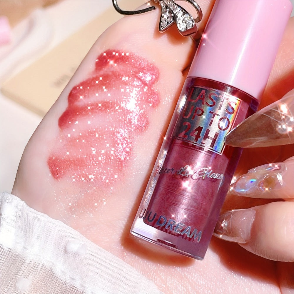 24H Waterproof Glitter Lip Gloss & Lip Stain Set 3PCS – Moisturizing Lip Oil Formula, Long-Lasting Smudge-Proof Glitter Shine in Berry Coral Pink Red Shades for Women All Skin Tone - product image 23