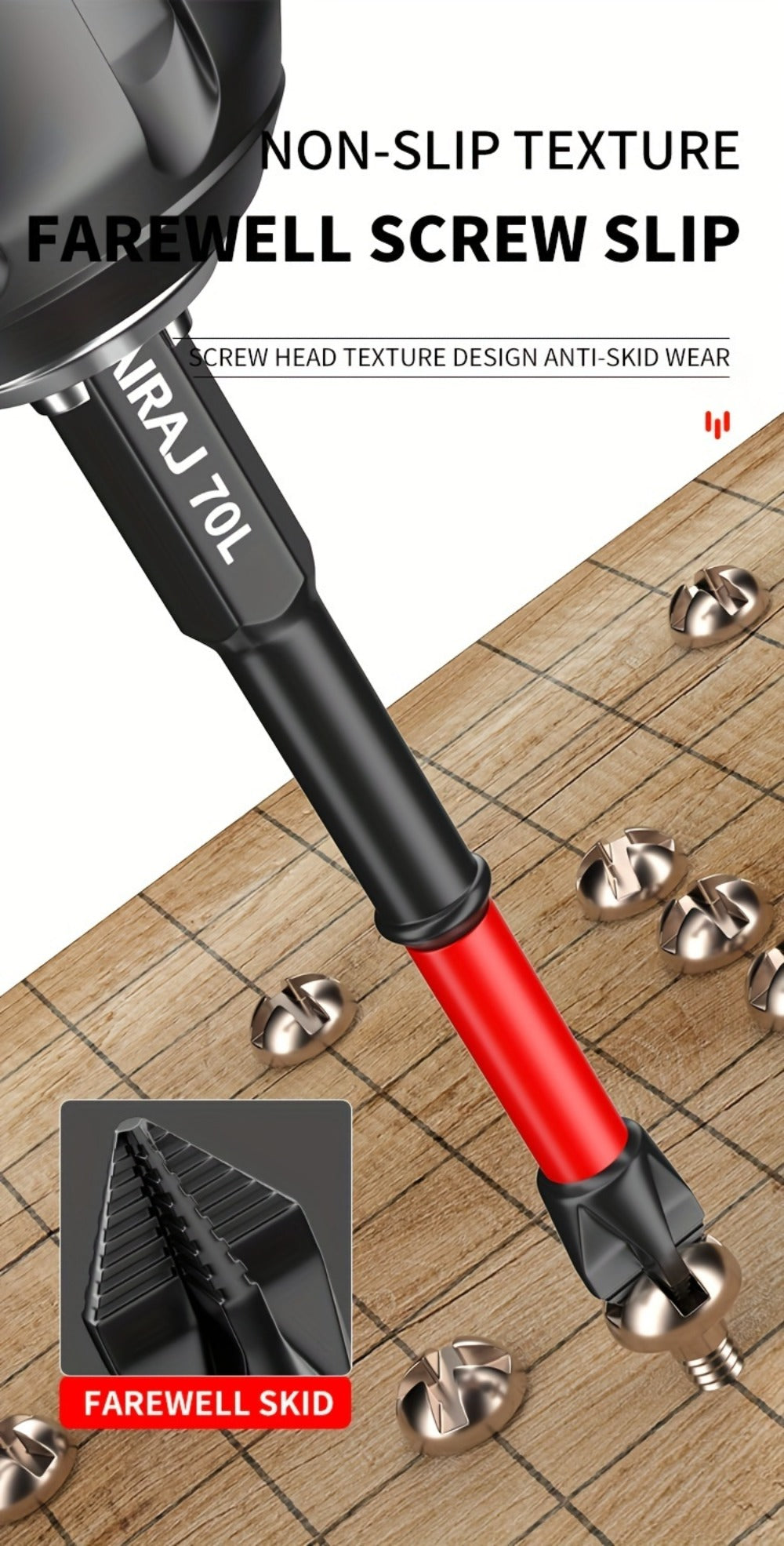 Impact Screwdriver Bits S2 Steel Anti-Slip, Magnetic Phillips Cross Drill Bit Set with Anti-Slip Teeth & High Hardness Tungsten Steel, Power Tool Bits for Home Repair, Bicycle, Fur - product image 17
