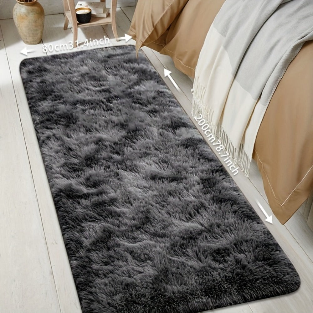 Tie-Dye Plush Fluffy Mat Absorbent Non-Slip – Luxury Soft Bathroom Rug for Living Room & Bedroom, Modern Home Decor Floor Mat, 31.5x78.7 in – Light Grey, Dark Gray, Light Pink, Bla - product image 13