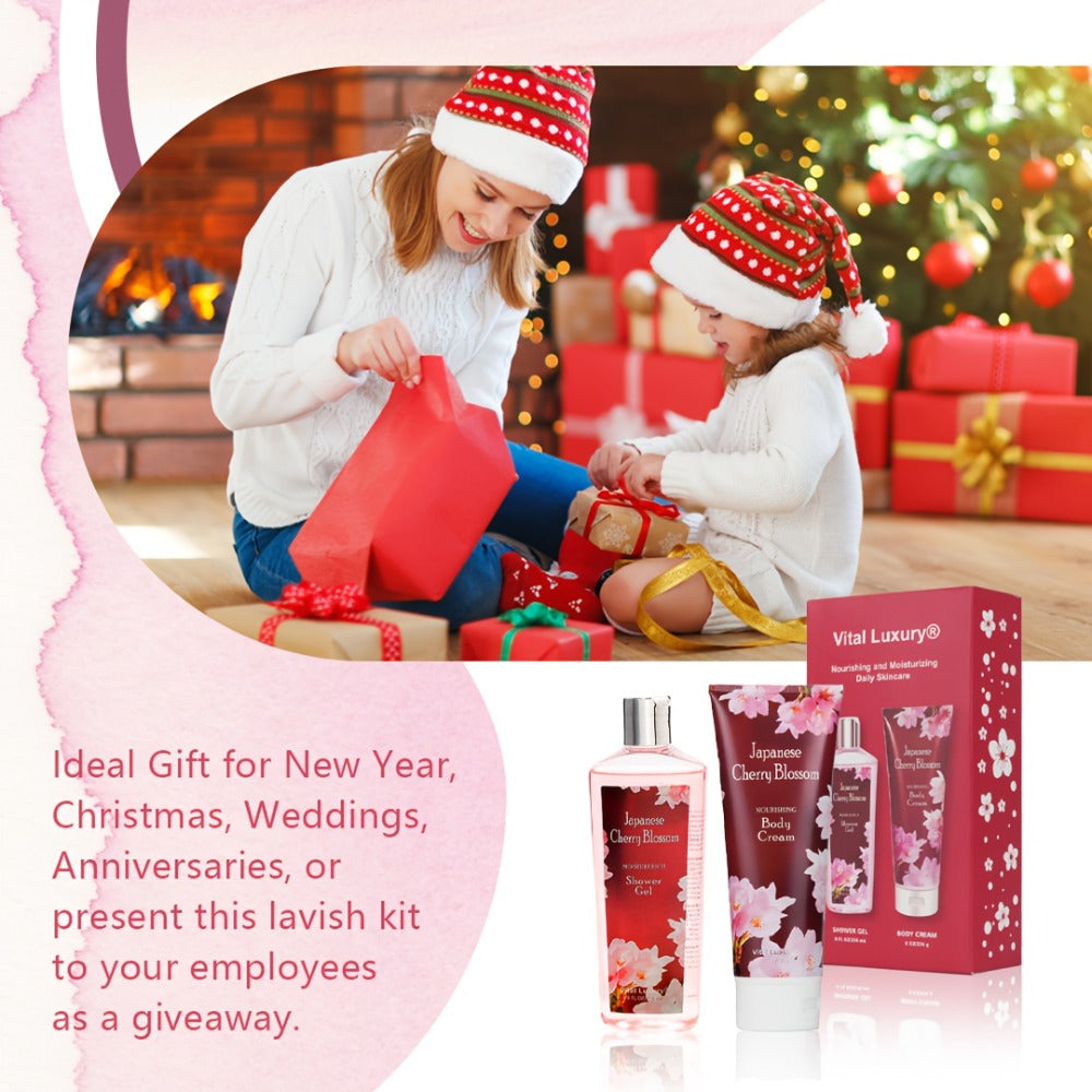 Cherry Blossom Body Wash Set for Women 8oz – Moisturizing Body Cream & Shower Gel Gift Set Light Non-Sticky Long-Lasting Floral Scent All Skin Types Valentine's Day Mother's Day Bi - product image 8