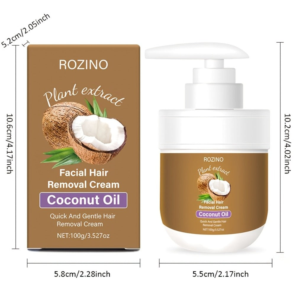 Coconut Oil Hair Removal Cream 2-Pack Gentle Depilatory for Women & Men — Natural Ingredients Deeply Hydrating Minimizes Irritation, Smooth Skin for Face Legs Arms Body, At-Home Pa - product image 5