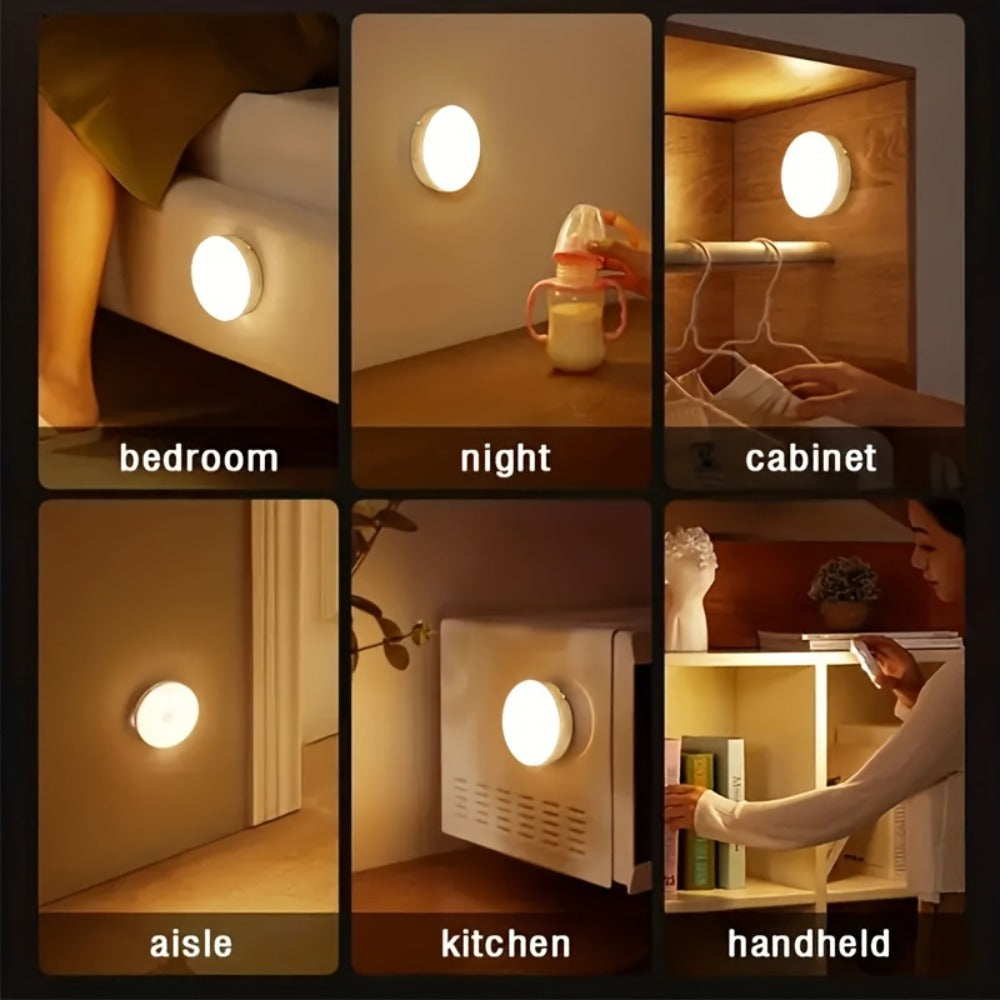 Motion Sensor Night Light 6 Pack Wireless Rechargeable 1000mAh - LED Step Lights with Motion & Light Sensor, Polished Plastic Sconce PVC Shade, Safe Night Lighting for Staircase Be - product image 4