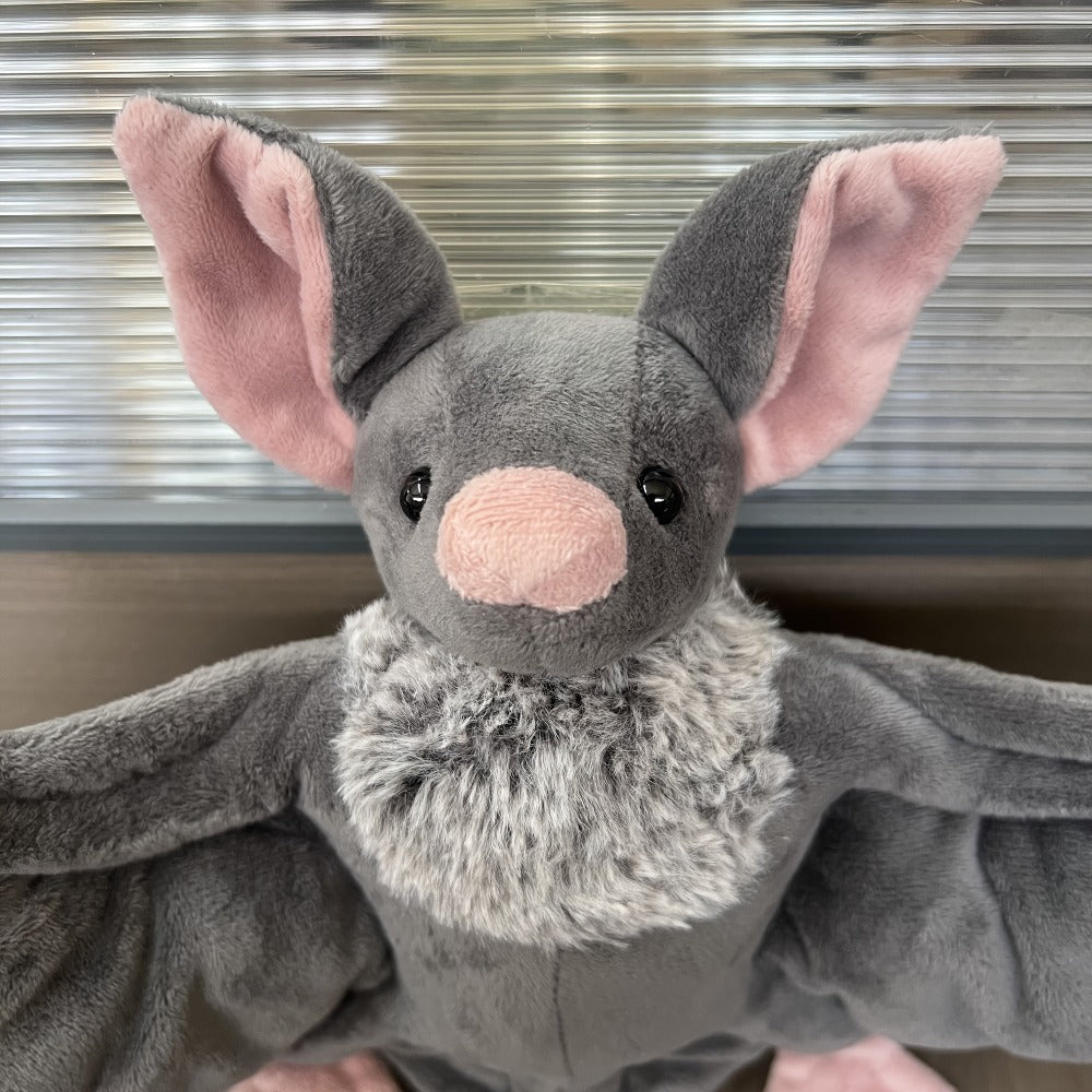 Giant Bat Plush Stuffed Animal 23 Inch Wingspan Soft Grey Spooky Bat Toy Halloween Decor Gift for Kids Adults Bat Lovers Gothic Fans Animal Lovers for Parties - product image 4