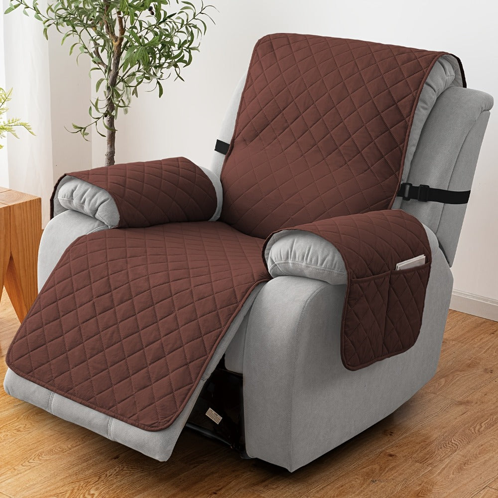 Chenille Knit Recliner Chair Cover Non-Slip Elastic Straps Drawstring Closure Pet Furniture Protector for Large Recliner 8 Colors - product image 24