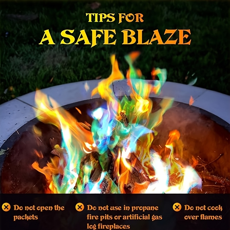 Magic Colorful Flame Packets for Campfire, Fire Pit, Bonfire & Outdoor Fireplace, Fun Camping Accessories for Adults & Families – Fire Color Changing Packets 12/24pcs