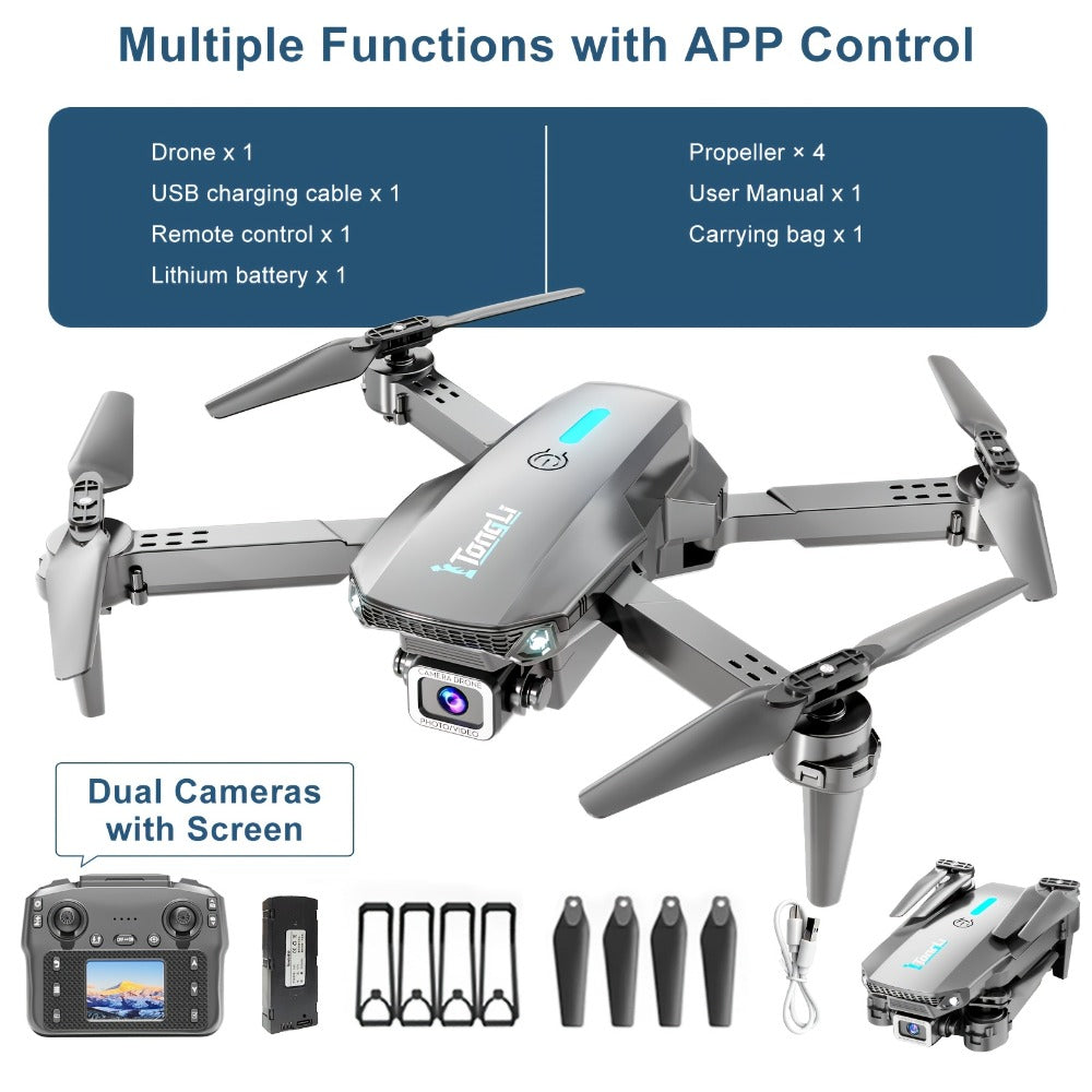 Beginner Vlogging Aerial Photography Quadcopter Gift for Kids Teens Adults | Foldable HD Camera Drone Free Storage Bag USB-C Charging 3D Flips Single or Dual - product image 7