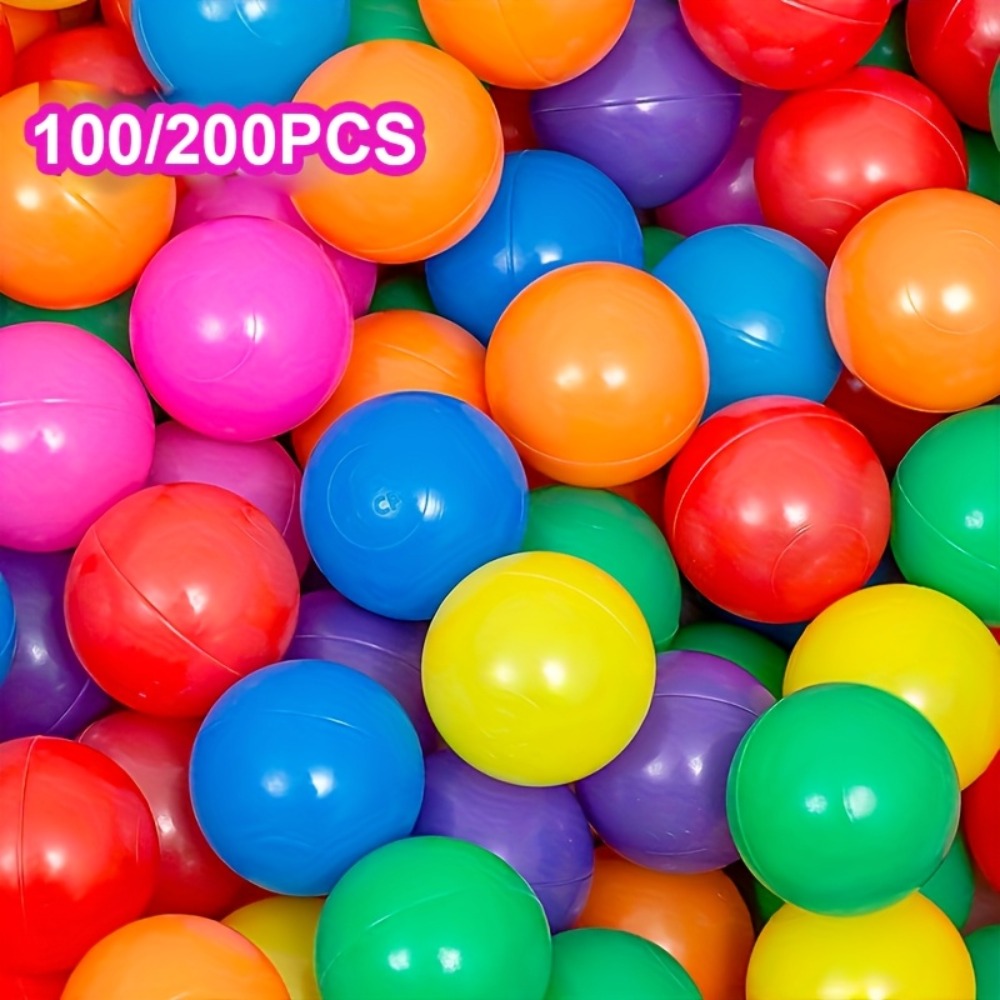 Colorful Plastic Ball Pit Balls for Kids | Perfect for Birthday Parties & Fun Gatherings | 100 or 200pcs Vibrant Mixed Color Balls for Ball Pools, Bounce - product image
