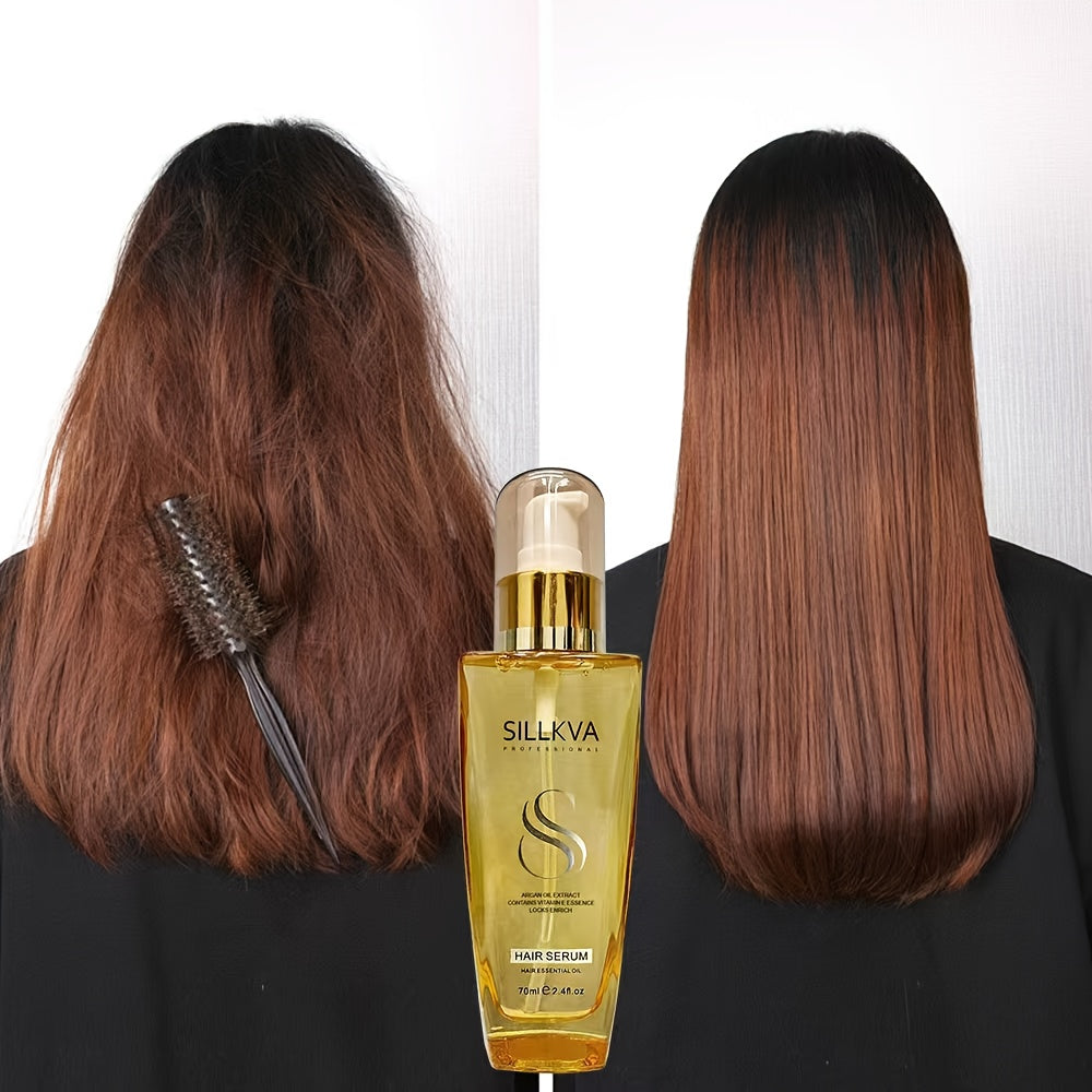 SILLKVA Argan Oil Liquid Hair Serum — Frizz Control & Flyaway Tamer, Lightweight Smoothing Leave-In Treatment for Dry Damaged Hair, Silky Glossy Finish for Women & Men All Hair Typ - product image 13