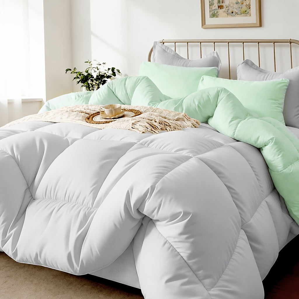 3 pcs Solid-color Diamond-quilted Comforter Set, Easy Clean, Fabric Soft Breathable, Includes 1 Comforter, 1/2 Pillow Shams, Fits All Bed Sizes Matches Various - product image 19