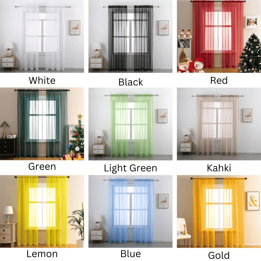 Sheer Curtains 2 Panels Rod Pocket – Light Filtering Privacy Window Drapes for Living Room Bedroom Modern Home Decor - product image 51