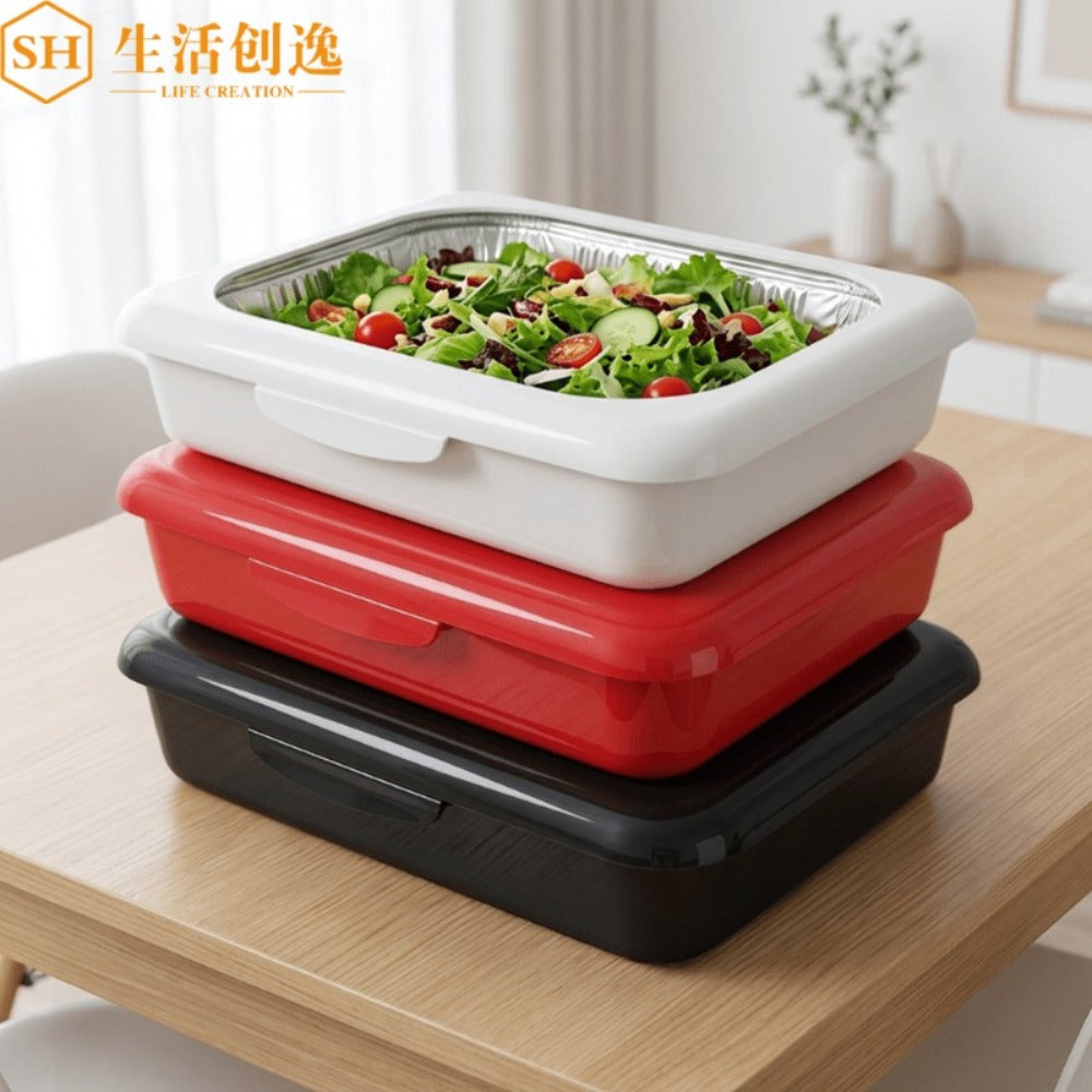 Aluminum Foil Insulated Food Tray Set 2-in-1 Reusable Stand with 2 Disposable Foil Trays for Potluck Picnic BBQ Party Outdoor Gatherings Thanksgiving Christmas - 1 Tray + 2 Foil Tr - product image 2