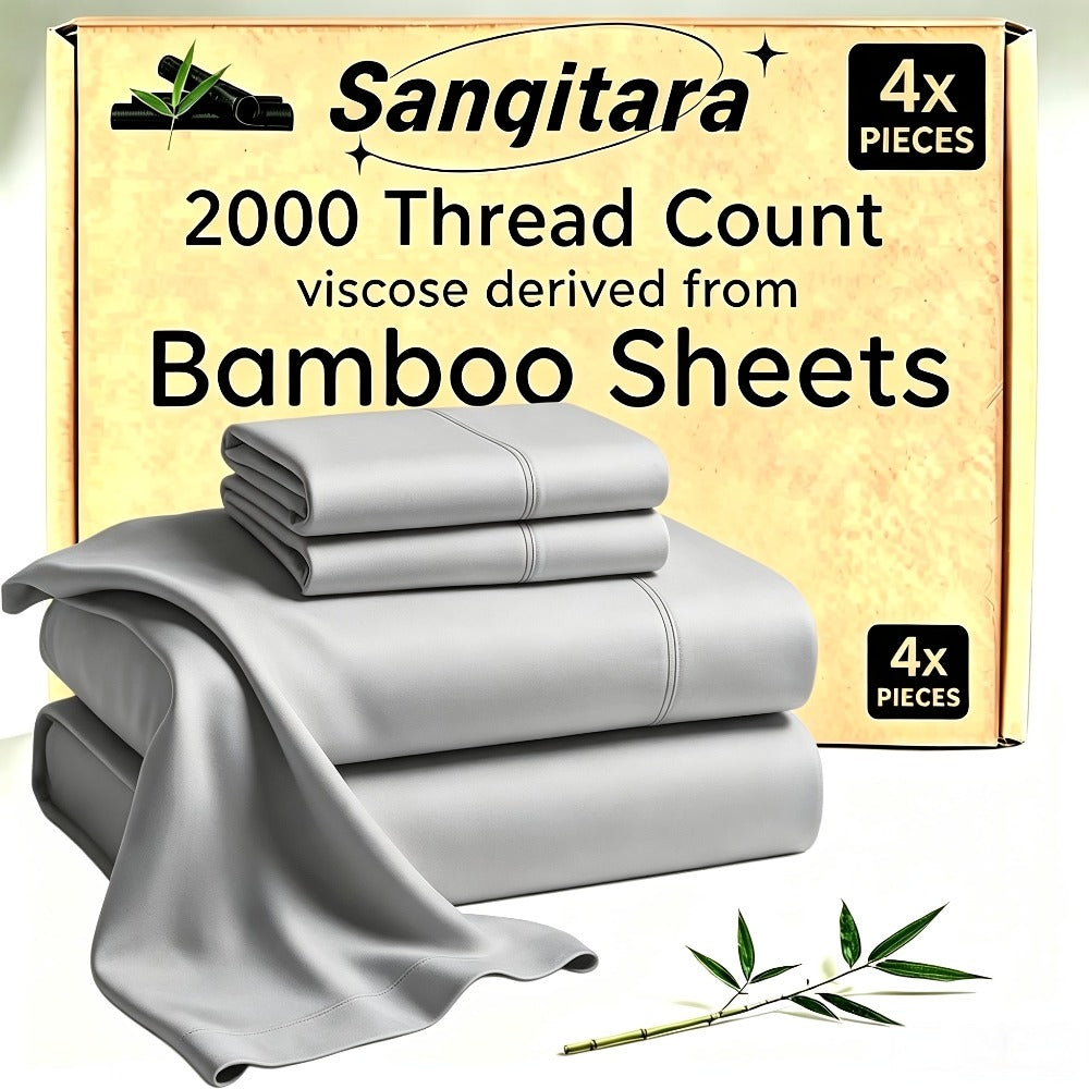 Cooling Fitted Sheet Bamboo Blend Ultra-Soft Deep Pocket Bed Sheet for Hot Sleepers Twin Full Queen King Size Machine Washable Breathable Cooling Bedding White Black Gray Navy Purp - product image 16