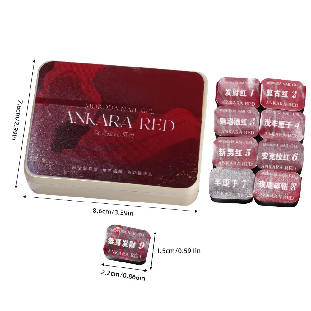 Gradient Gel Nail Polish Set 9pcs Ancola Red Collection – High Saturation Solid Gel, Shiny Gloss Finish, LED Curable Multifunctional Nail Gel | Spring Summer Ombre DIY Manicure Kit - product image 5