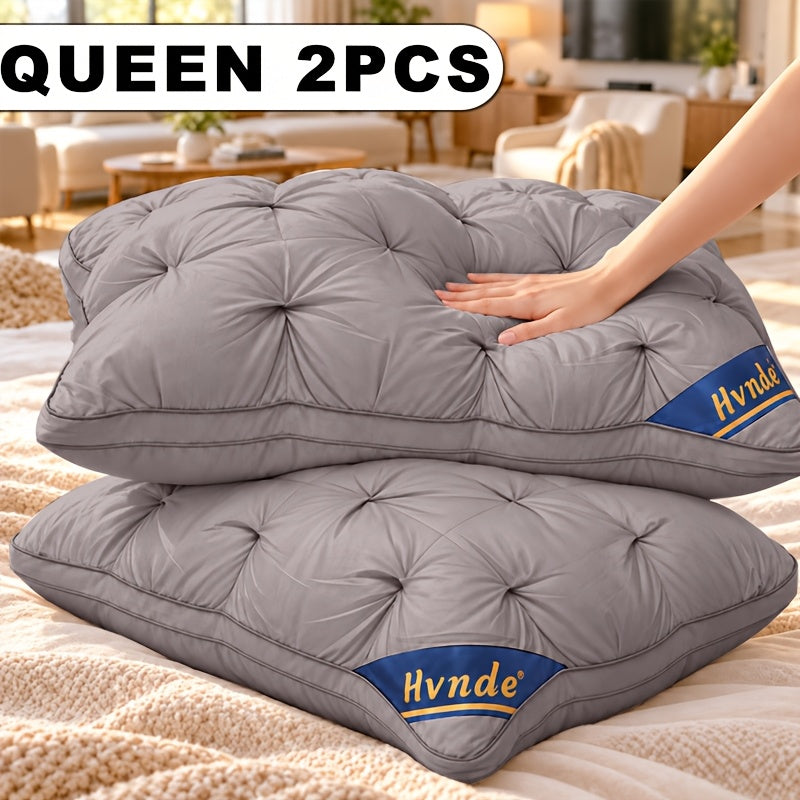 2 Luxury Hotel-quality Pillows, Queen/King Size, with High-resilience Plush Pillow Cores and Hypoallergenic Polyester Fabric, Soft and Comfortable - product image 11